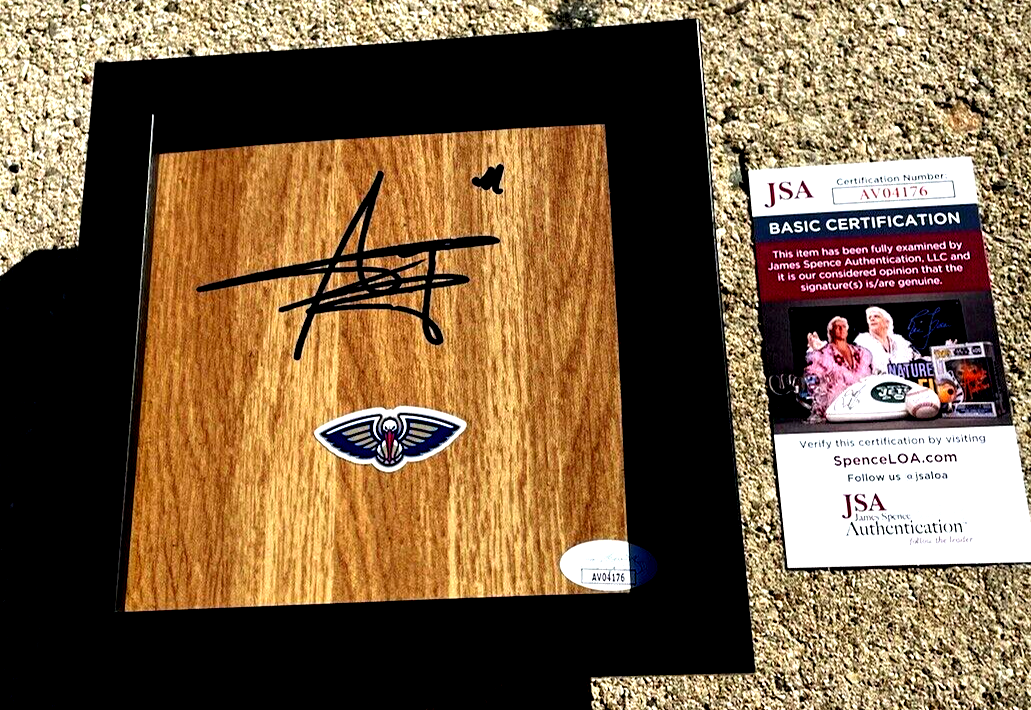 YVES MISSI Pelicans SIGNED & FRAMED Floor JSA COA NEW ORLEANS 