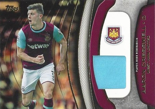 Topps Premier Gold 2015 'Football Fibers Relic Card' Cresswell to Bellerin AC-HB - Picture 15 of 36