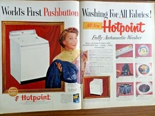 1955 Hotpoint Fully Automatic Washer Ad TV Television Star  Harriet Nelson 