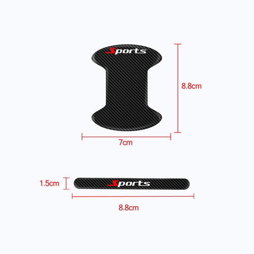 8x Auto Car Door Handle Bowl Sticker Protector Film Anti-Scratch Carbon Fiber - Picture 11 of 12