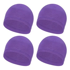 4Pcs Helmet Liner Skull Cap Sweat Wicking Hats Under Helmets Cap Purple