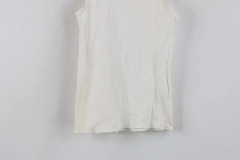 Винтажный 90-х девочек маленький состаренный пустой ребристый вязаный Майка футболка хлопок США - Изображение 3 из 4