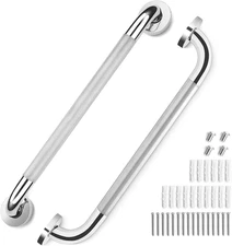 2 Pack Grab Bars for Elderly for Wall 16 Inch, Fit for Studs, Knurled Anti-Slip
