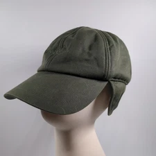 Eddie Bauer Sherpa Lined Trapper Hat Adult S/M Hiking Winter Ear Neck Flap Green