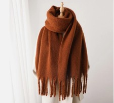 Womens Winter Cashmere Feel Pashmina Scarf Brown Warm Blanket Wrap Unisex Hot