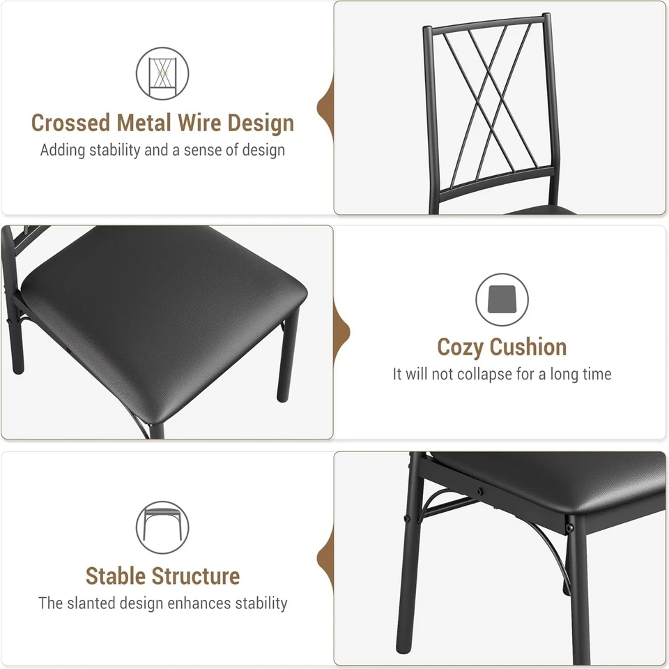 Juego de comedor columna romana de hierro (1+4) en acabado antiguo, estilo clásico retro Foto 3 de 4