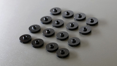 LEGO Teile: 16x Fliese / Tile Round 2 x 2 + Open Stud, schwarz
