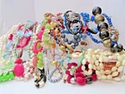 Lot of 25  Vintage Colorful Beaded Necklace  Costume Jewelry Red Pink White Blue