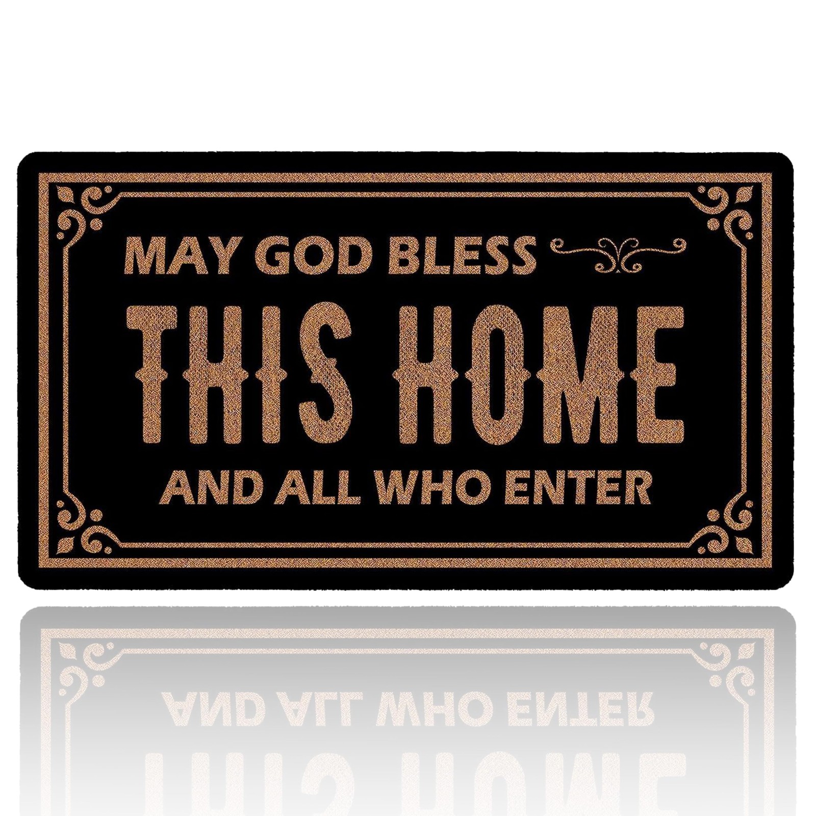 May God Bless This Home and All Who Enter Welcome Funny Door Mat Front Door M...