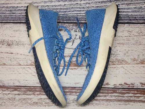 Allbirds Tree Dasher TD2 Herren M 9,5 Blau Weiß Wolle Laufschuhe Sneaker