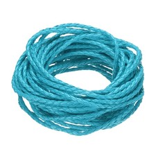 10 Yards 4mm Round Braided Leather Cord Four-Strand for Crafts Lake Blue