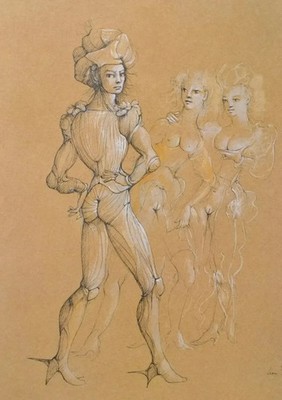 Leonor FINI: Casanova, LITHOGRAPH signed, 1980 + certificate