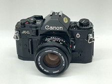 Canon AE-1 Black 35mm SLR Film Camera w/ Canon FD 50mm f/1.8 Lens
