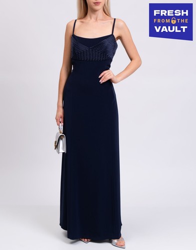 RRP €317 BAGLIORI COUTURE Maxi Abito Slip IT50 US14 UK18 XXL Foderato Made in Italy