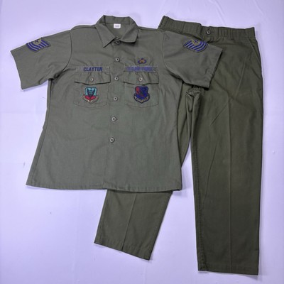 Vtg 80s USAF OG 507 Uniform Tactical Air Command Insignia 507th TFG MSgt E-7 NCO