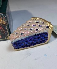 2001 OLD WORLD CHRISTMAS - BLUEBERRY PIE - BLOWN GLASS ORNAMENT BOX AND TAG