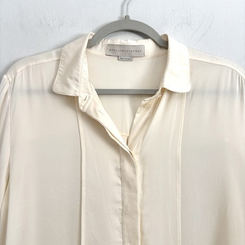 Stella McCartney Silk Ivory Button Front Long Sleeve Blouse Women’s 46 / Large - Picture 2 of 11