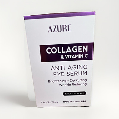 AZURE Collagen & Vitamin C Eye Serum Anti-Aging Brightening 1 fl oz/30 mL