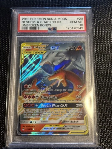 Pokemon Reshiram & Charizard GX 2019 S&M Unbroken Bonds #20 PSA 10 Gem Mint