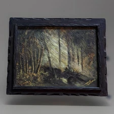 Vintage Impasto MCM Landscape Painting signed Thelma