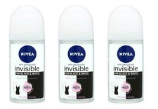 Nivea for Women Deodorant Roll On 1.69 oz - 3 Pack Invisible B W Clear 