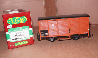 Bod / 3] LGB G Scale 4035 Covered Wagon Karlsruhe 187 Gkw Boxed Super Condition