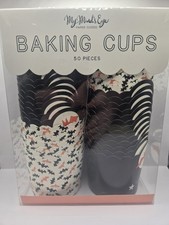Baking Cups 50 Pieces Cupcake Liners Halloween Bats Orange and Black Baking