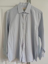 Michael Kors Men s Dress Shirt Blue Micro Dot Regular Fit Non Iron 17 34/35