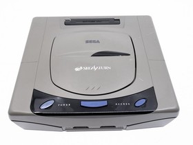 Sega Saturn HST-3210 Gray Console Complete Set + 2 Games Tested Japan NTSC-J
