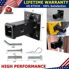 Heavy Duty Bolt-On Trailer Hitch Receiver Tube 2" Hitch Wall Mount Lawn Tractor