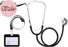 Doctor Costume Accessories Set Including Stethoscope Lensless Glasses for Adults