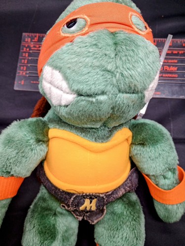 Vintage Michelangelo Teenage Mutant Ninja Turtles 14 Zoll Plüschpuppe 1989 Playmates - Bild 4 von 7
