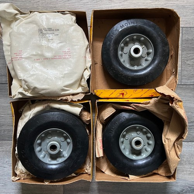 #ad Vintage 1961 Kaman Aircraft 8 x 2.50 Military Wheels Pneumatic Tires Set of 4 $399.99