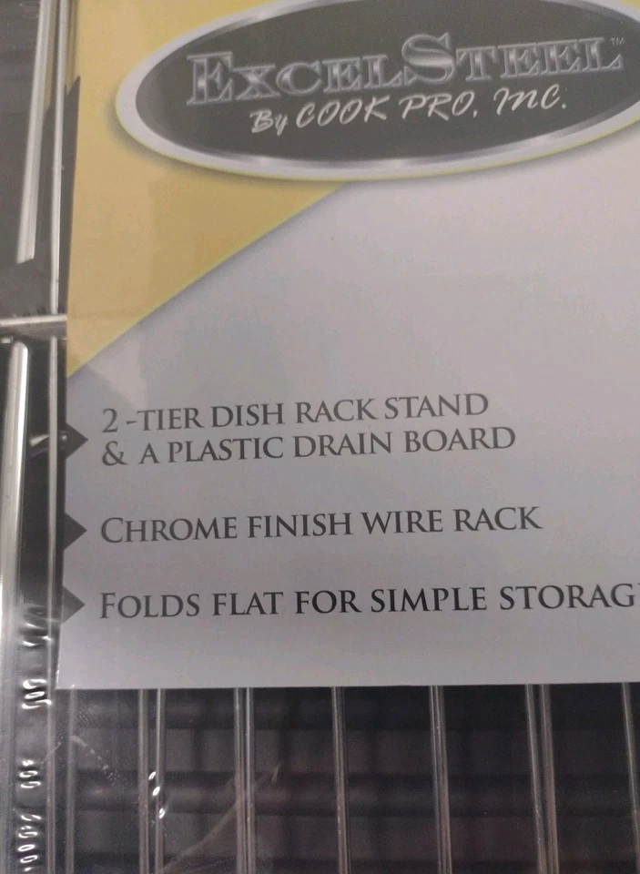Estante escurridor de platos plegable cromado con tablero de drenaje organizador de cocina compacto 2 niveles Foto 4 de 4