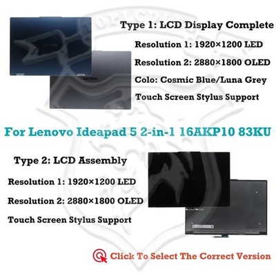 Lenovo Ideapad 5 2-in-1 16AKP10 83KU001TUK LCD-Schirm Berühren Anzeige Ersatz