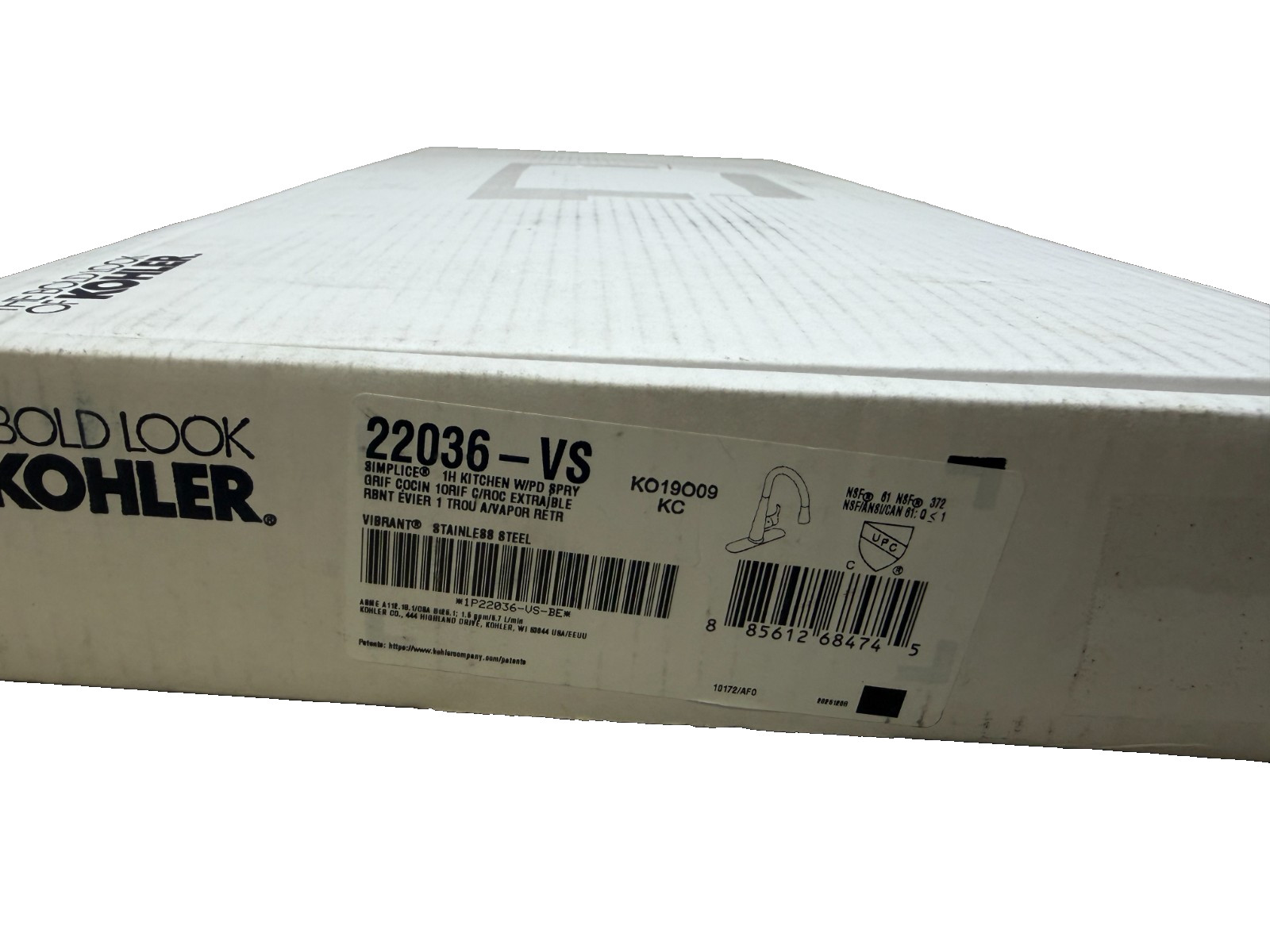 ​KOHLER K-22036-VS Simplice Touchless Pull Down Kitchen Faucet In Stainless