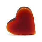Blenko Amberina Red Orange Glass Love Heart Paperweight No Label 3"