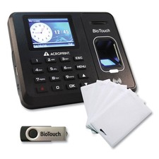 Acroprint BioTouch Time Clock and Badges Bundle 10000 Employees Black 010276200