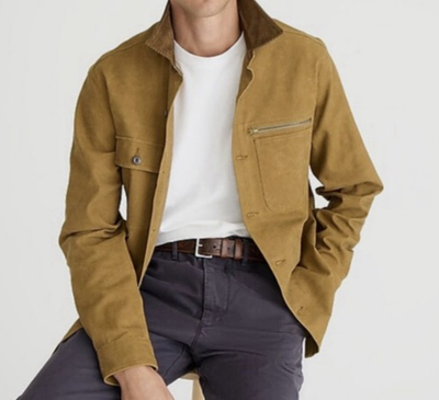 #ad Wallace Barnes J Crew Duck Canvas Chore Shirt Jacket Mens Small Work Barn Coat $37.99