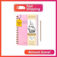 Yoment 5.5" x 8.5" Sketch Book Small Sketchbook for Drawing 100 Sheets Hardcover