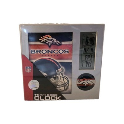 Wincraft Sports NFL Official Denver Broncos Gray Battery Operated Desk Clock NEW