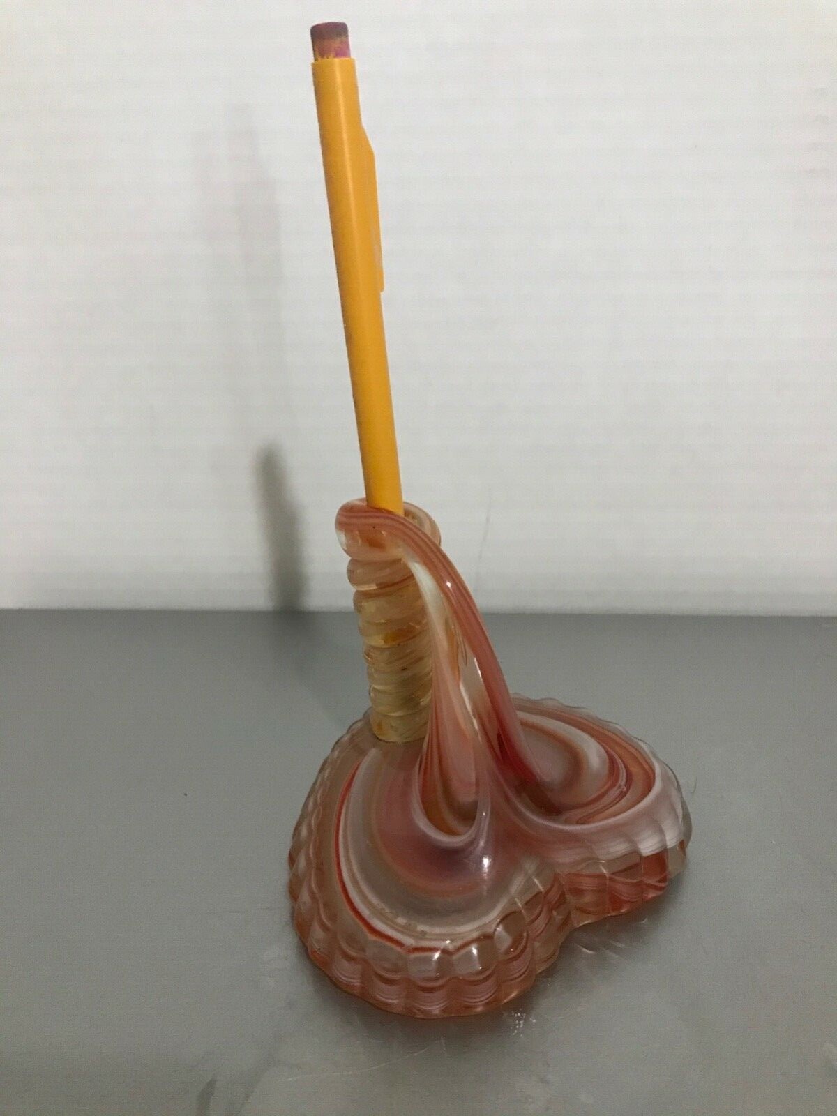Swirled glass Murano style pen/ pencil holder. Handblown glass eBay
