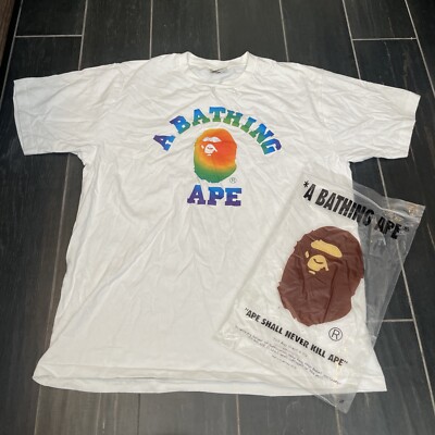bape rainbow college tee