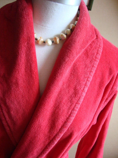 peignoir en eponge velours T38/40 (taille grand ,42)rouge - Photo 2/4