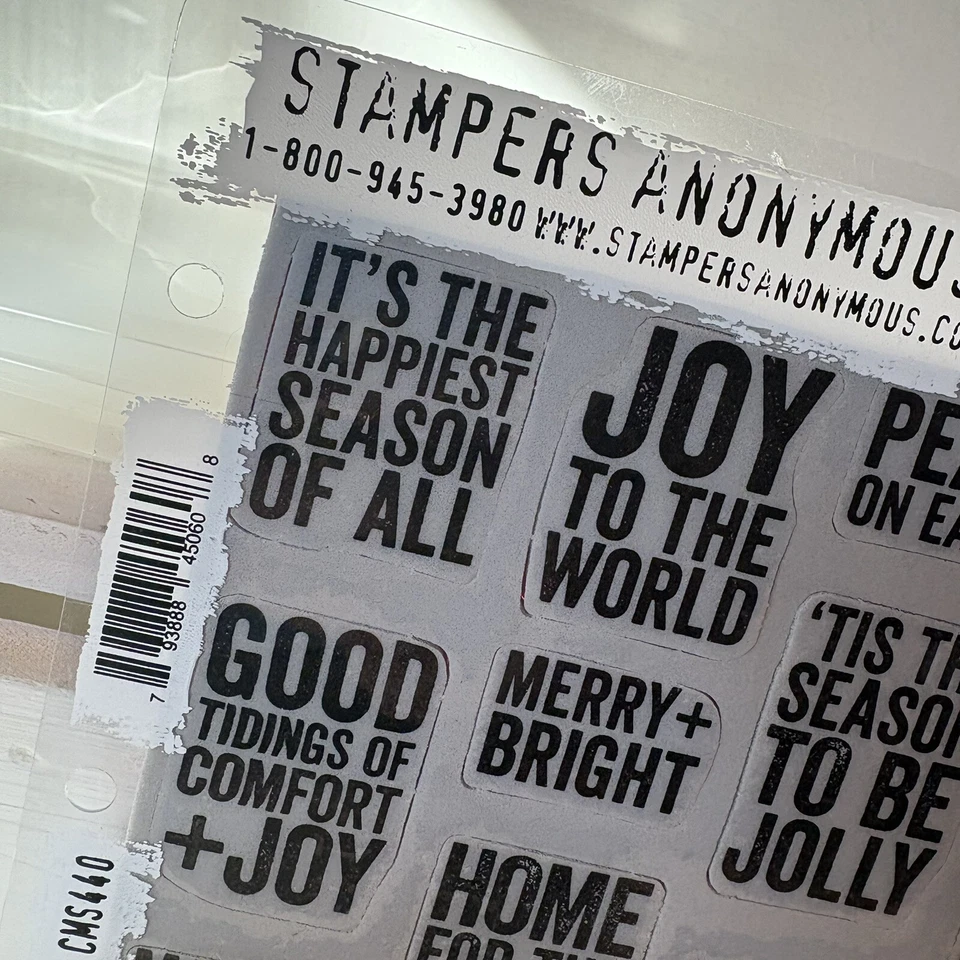 Juego de estampillas estampadoras anónimas Tim Holtz noticias audaces CMS440 vacaciones Navidad nuevo Foto 4 de 4