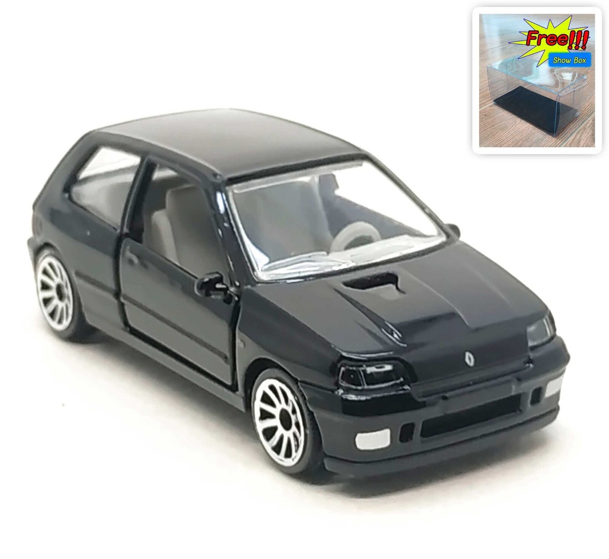 Majorette Renault Clio 16S Black / White Interior 1:53 3