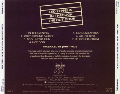 Led Zeppelin - In Through the Out Door (CD) | eBay