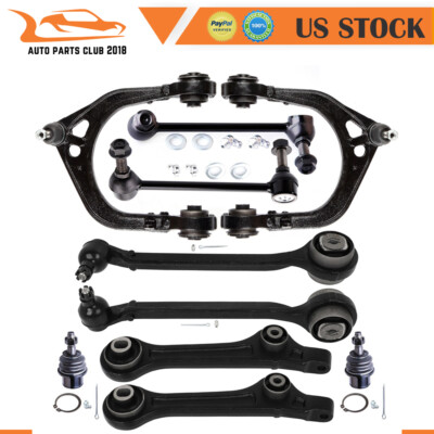 10pcs Front Upper Lower Control Arm & Ball Joints Sway Bar Fits 2011-2019 300