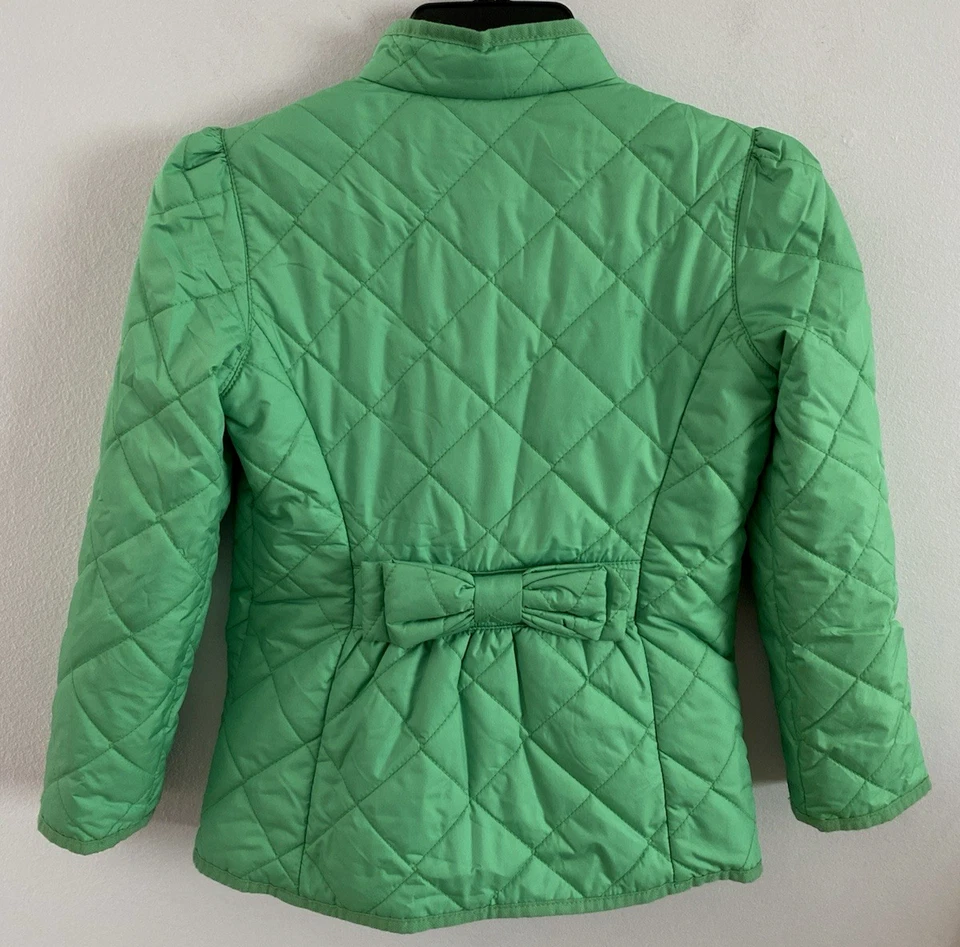 Стеганая куртка для девочек Ralph Lauren однотонная опрятная зеленая размер 6 - Изображение 4 из 4