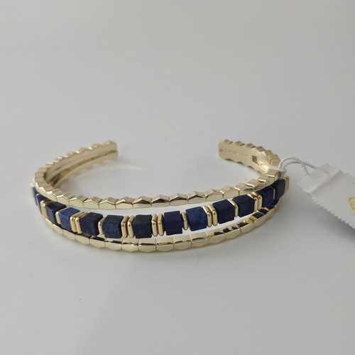 NWT Kendra Scott Lapis 14k Gold Plated Ember Cuff Bracelet - Picture 2 of 9